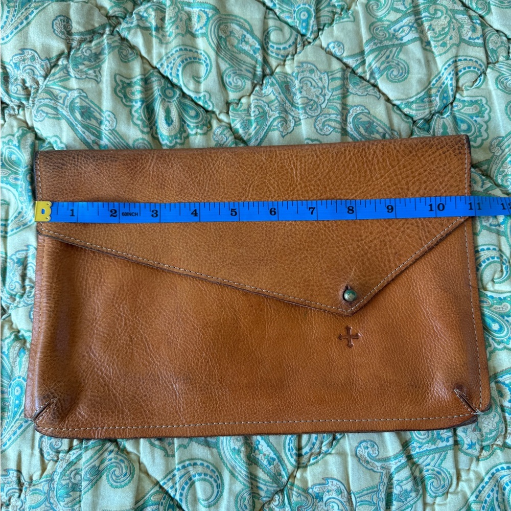 Marie Turnor Tanned Leather Envelope Clutch - Picture 2 of 5